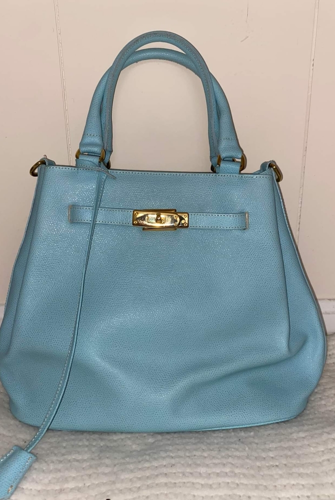 Vera Pella handbag baby blue leather